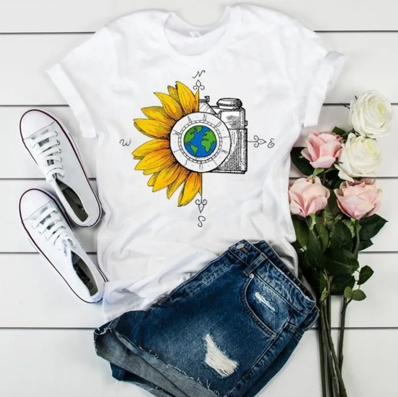 

Color Painting Print T Shirt Women Short Sleeve O Neck Loose Tshirt 2020 Summer Fashion Women Tee Shirt Tops Mujer