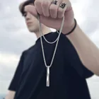 2021 мода новый черный ожерелье с прямоугольной подвеской мужской модный простой цепочка из нержавеющей стали мужское ожерелье ювелирные изделия подарок хип-хоп