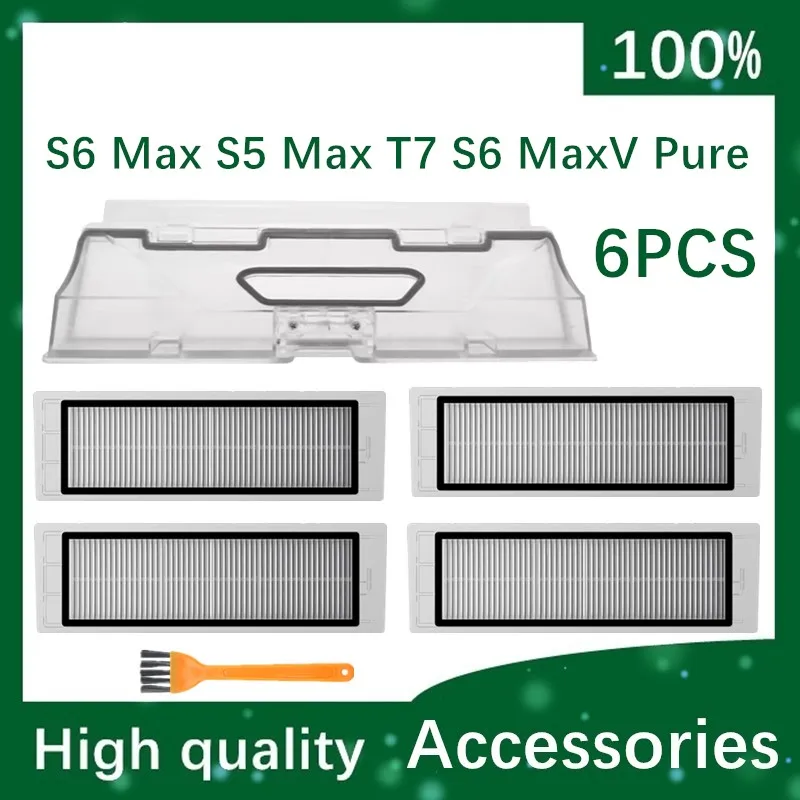 

For Xiaomi Roborock S6 Max S5 Max T7 S6 MaxV Pure Replacement Dust Box Dustbin Trash box Dedust box HEPA Filter Accessories