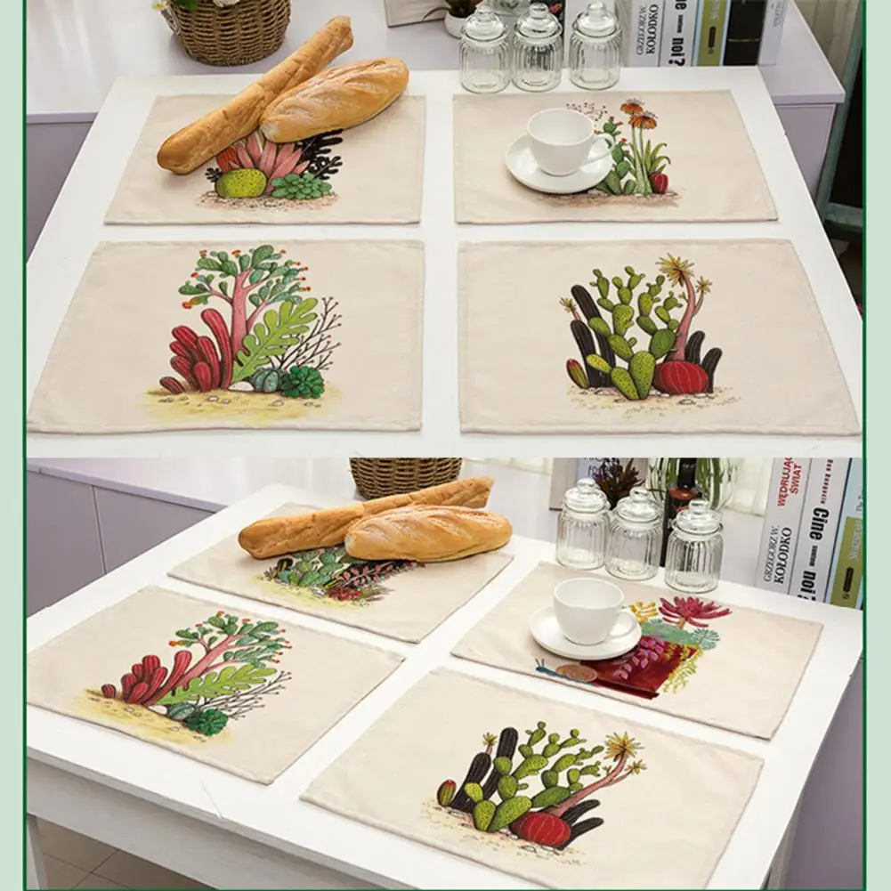 1 шт. хлопковая льняная салфетка с милым принтом салфетки для суккулентов узоры