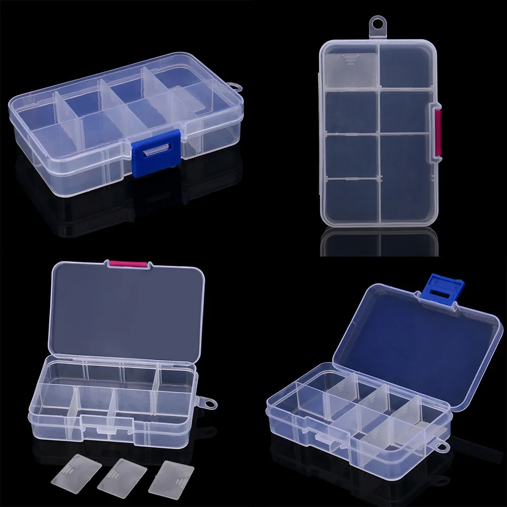

Makeup Organizer Box Jewelry Box Organizadores Plastic 8 Slots Adjustable Jewelry Storage Box Case Craft Organizer Bead
