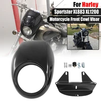for harley sportster dyna xl 883 1200 xl883 xl1200 motorcycle headlight mask fairing beze front cowl visor fork abs accessories