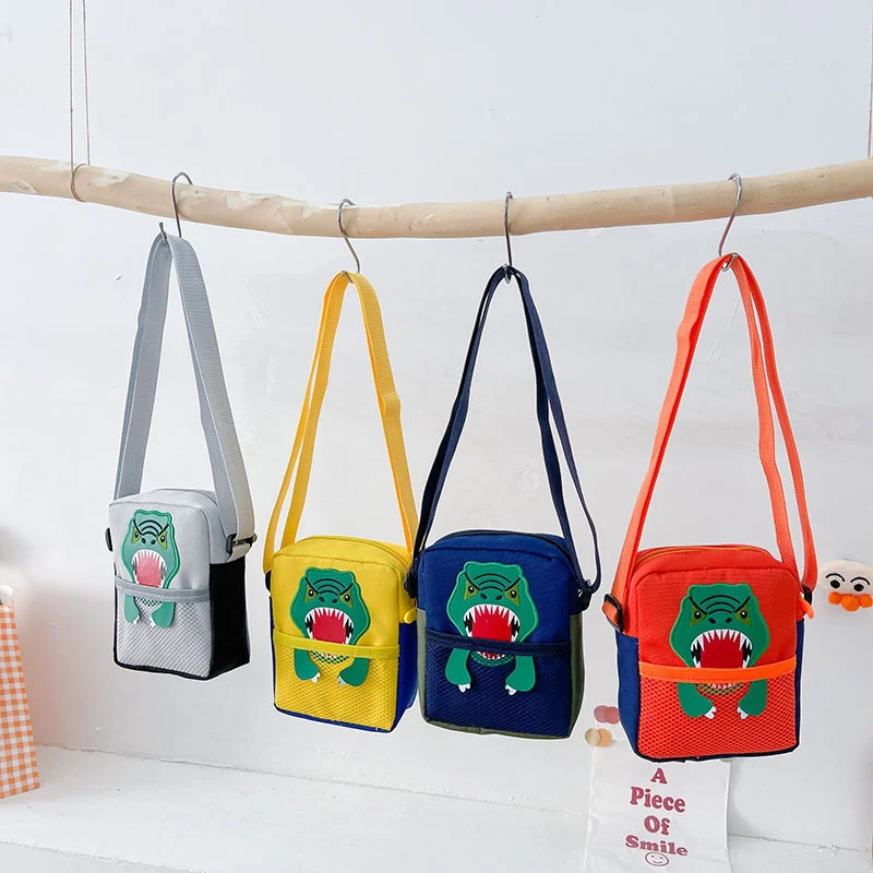 2021 Cartoon dinosaur children's bag new cute boy and girl Baby One Shoulder Messenger Bag Princess zero wallet