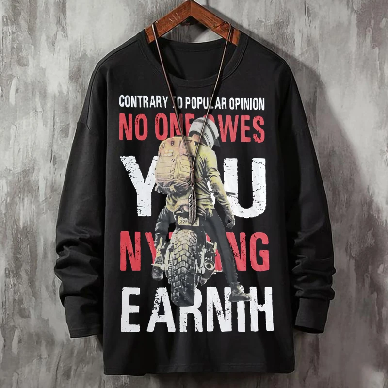 

Spring cotton long sleeve t shirt 2XL-8XL 9XL 160cm male big o-neck t shirt autumn fat guy plus size men's Casual tees print