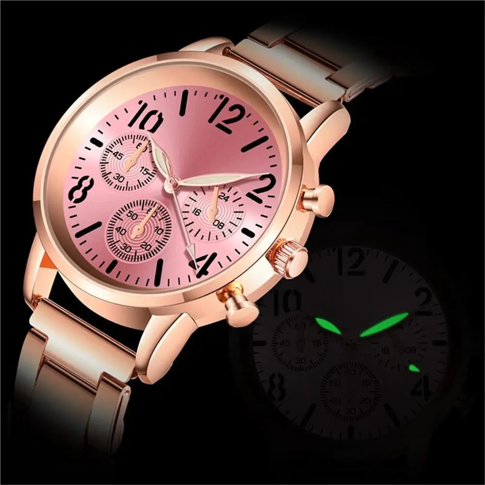 

Stainless Steel Luminous Watches Sport High-End Quartz Hour Wrist Analog Watch Rose Gold Girls Gold Ladies Hot Sale Dress Gift