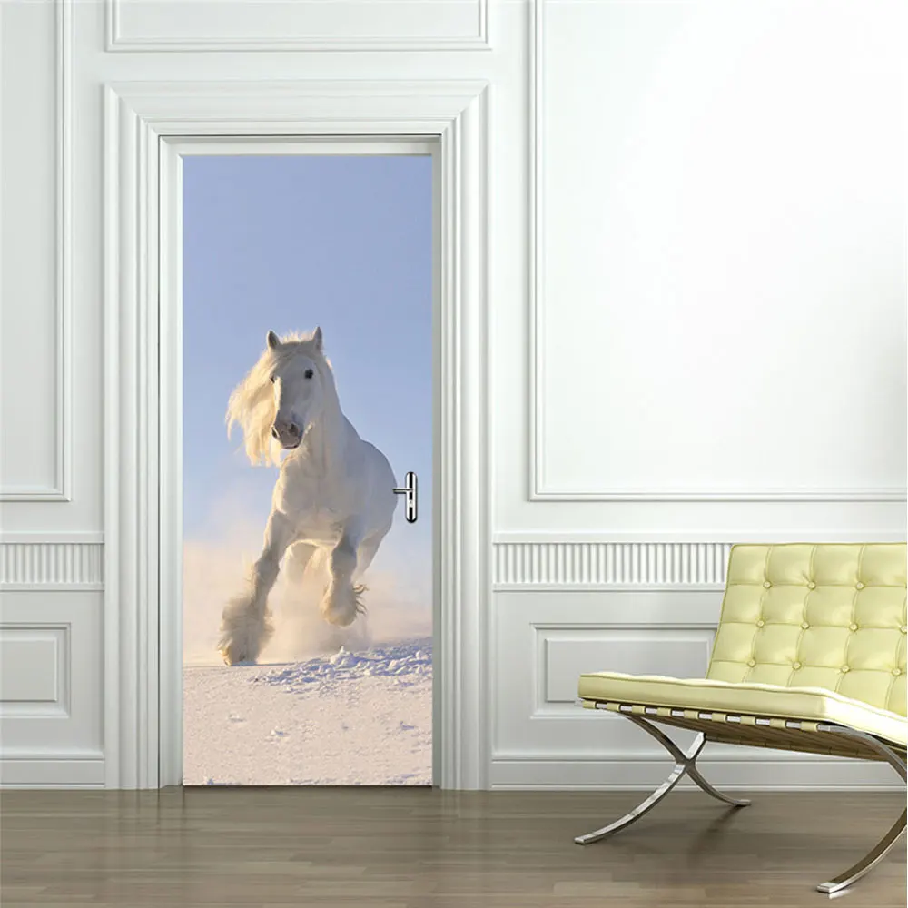 2 шт./компл. художественный декор для двери лошади Креативные 3D наклейки узор