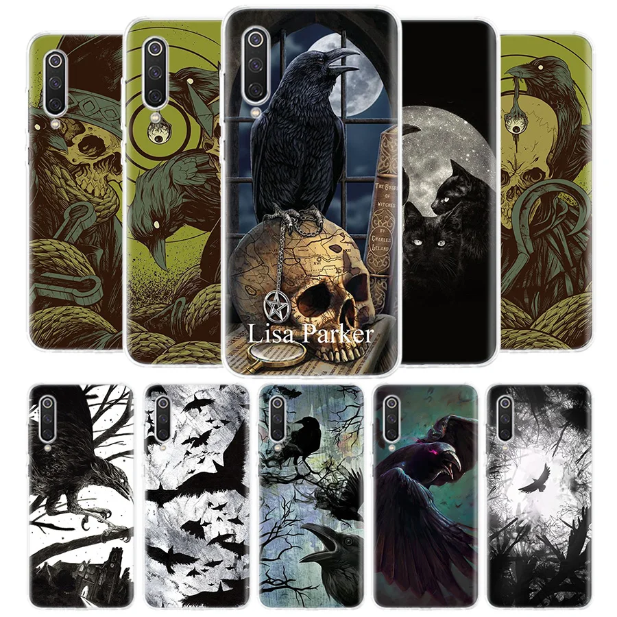 Crow Raven Dark Skull Cover Phone Case For Xiaomi Mi Note 10 Poco M4 M3 M2 X3 Pro X4 NFC F3 F2 F1 A3 A2 Lite A1 CC9E GT Coque Ca