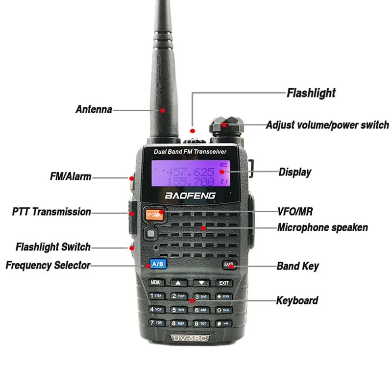 2 шт. 100% Оригинал Baofeng UV 5RC портативная рация 5W VHF/UHF дальность двухдиапазонная