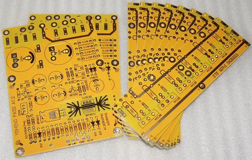 Односторонняя Плата усилителя мощности класса А PASS A2/A1.2 (набор из 10 листов) -