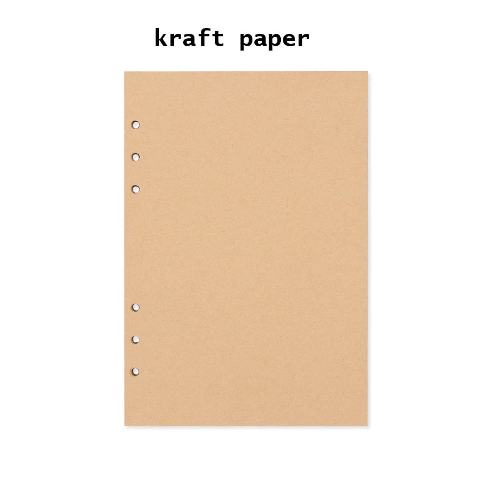 45sheets Kraft paper A5 A6 войлочный Тканевый блокнот бумажный планировщик внутреннее кольцо для страниц Настольный держатель бумаги портативный дневник подарок - Цвет: 45sheets Kraft paper