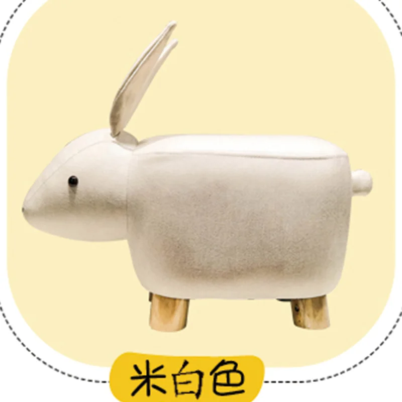 

Creative fashion rabbit home central table stool shoes children gift cartoon stool wooden hardwood animal