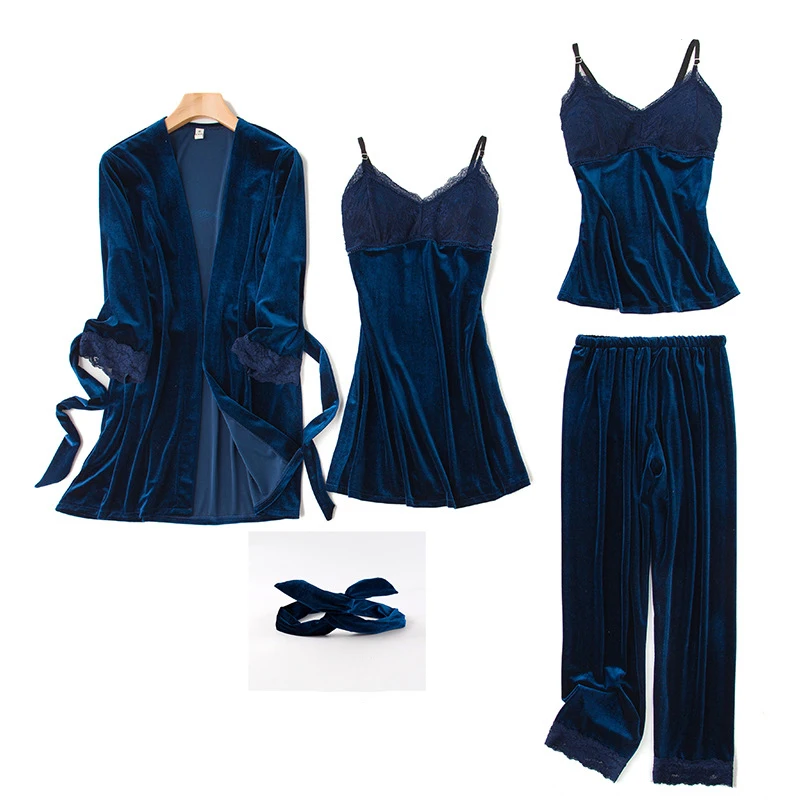 Зимние женские бархатные пижамные комплекты одежда для сна пижама на бретельках