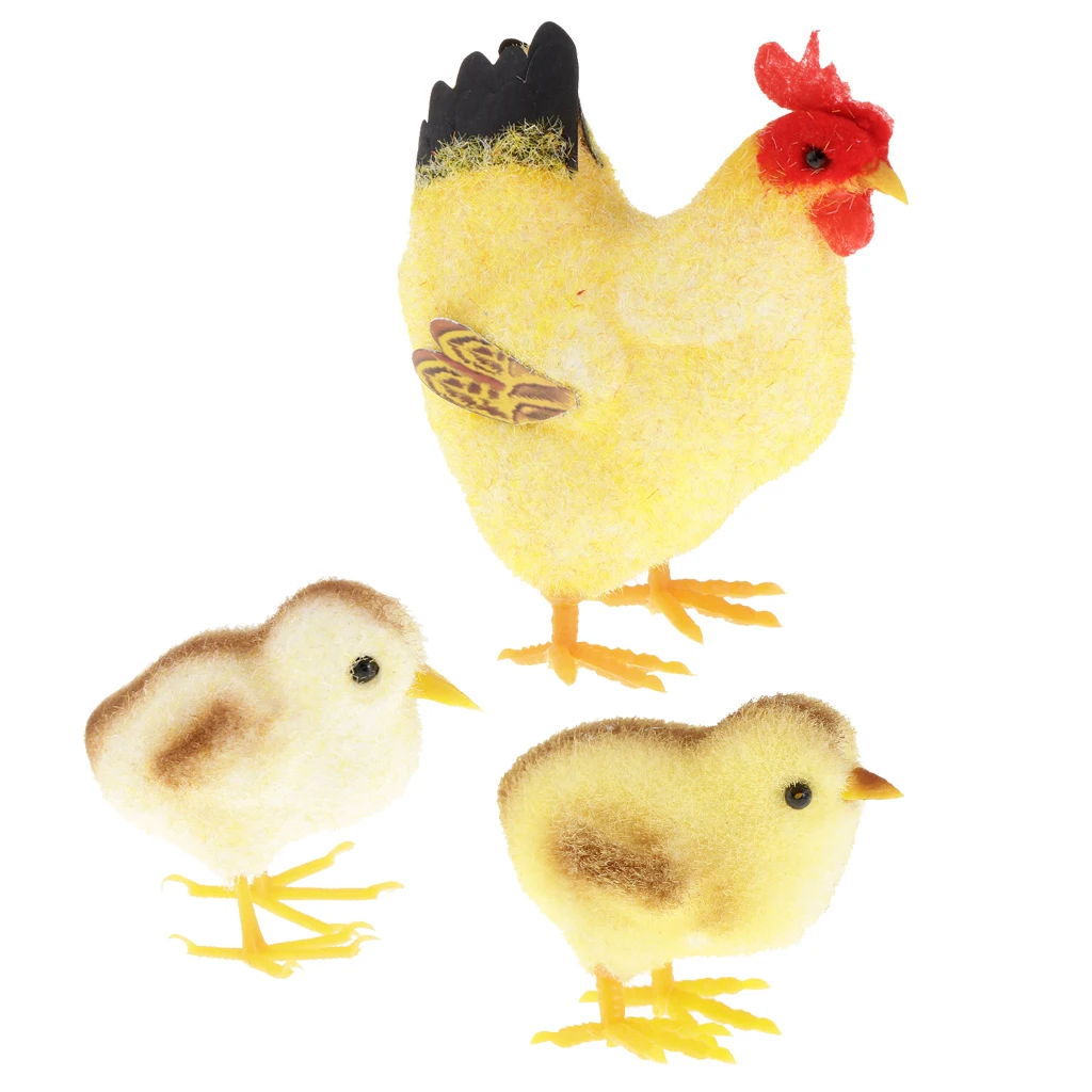 

MagiDeal Chicken Rooster Family Poultry Animal Models Figurine Toy Home Party Decor Ornament