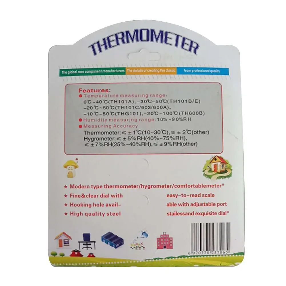 

Wall-mounted Temperature Humidity Meter Gauge Measuring Tool 2 in 1 Thermometer Hygrometer Mini Round Indoor Room Thermometer
