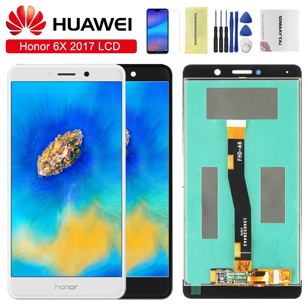 5," дюймов для НУА Вэй слава 6X2017 ЖК-дисплей для HUAWEI Honor 6 X ЖК-дисплей GR5 Дисплей Сенсорный экран Digitizer для HUAWEI BLN-AL10 BLN-L24 BLN-21