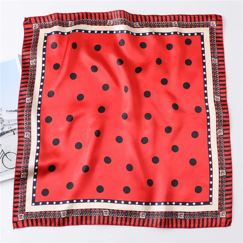 

2020 Small Silk Hair Scarf Women Foulard Neck Wrap 50cm Square Kerchief Soft Bandana Leopard Print Lady Head Band Scarves Tie