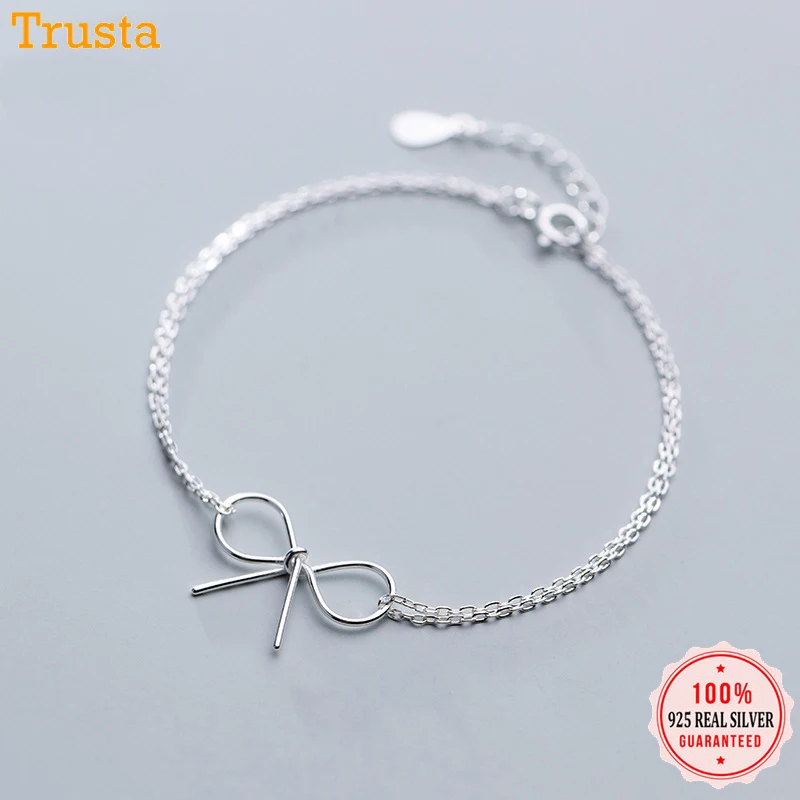 Trustdavis, Настоящее серебро 925 пробы, синтез жемчуга, цепочка змеи 16,5 см, браслеты для подростков, женщин, девушек, ювелирные изделия DA288