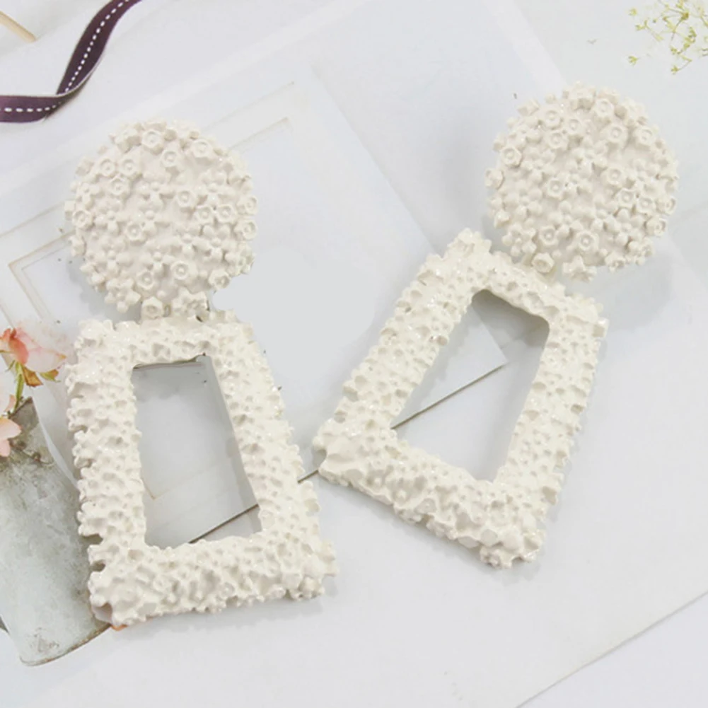 Трапециевидные Большие Длинные акриловые ацетатные Висячие серьги для женщин