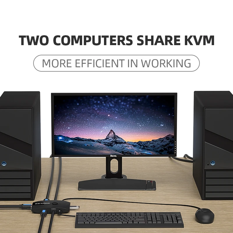 Квм переключатель Unnlink Hdmi 4K 1080P с расширителем 2 ноутбука 1 монитор 4 USB 0 для мыши