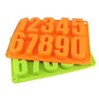 handmade number 0 9 3d cake food grade silicone mold diy cube shell candy cookie molds for cake decorating tools bpa free
