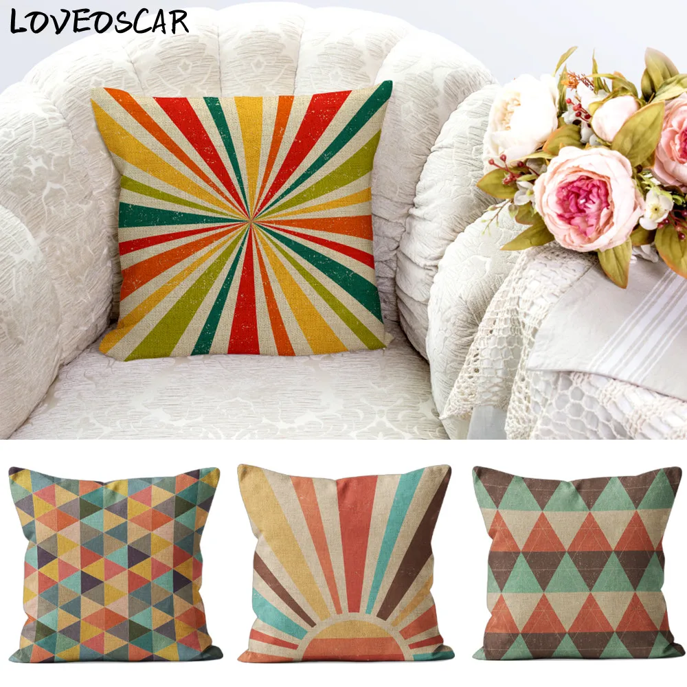 

Geometry Ins Abstract Graffiti Pop Street Art Christmas Decoration Sofa Back Pillow Cushion Cover With Zipper Personalized Gift
