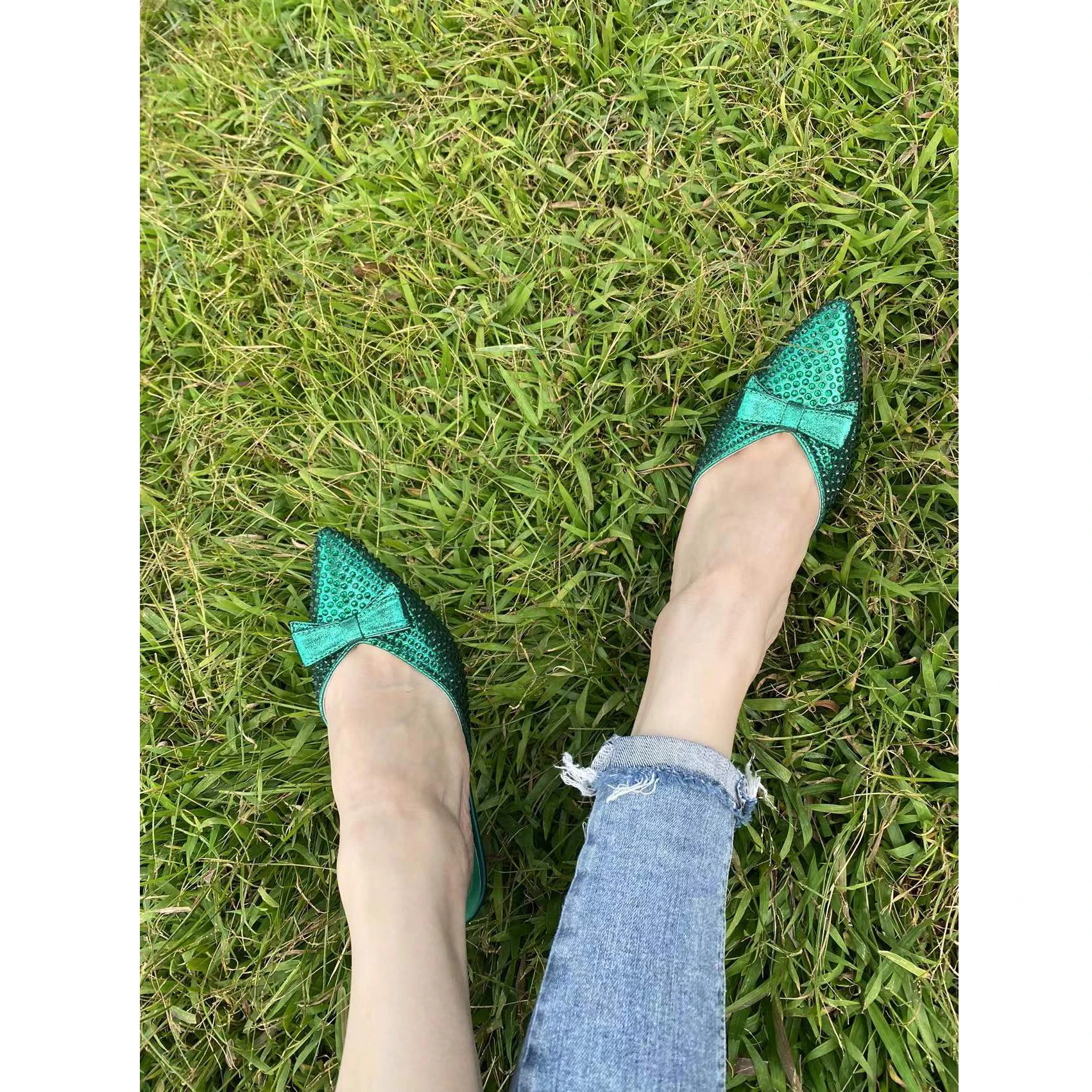 Pointed Toe Fashion Lady Shoes Sexy Pumps Heels 577-3 2022 New Arrival Chic Elegant Women Sandals Mules Thin Heels Shoes Women