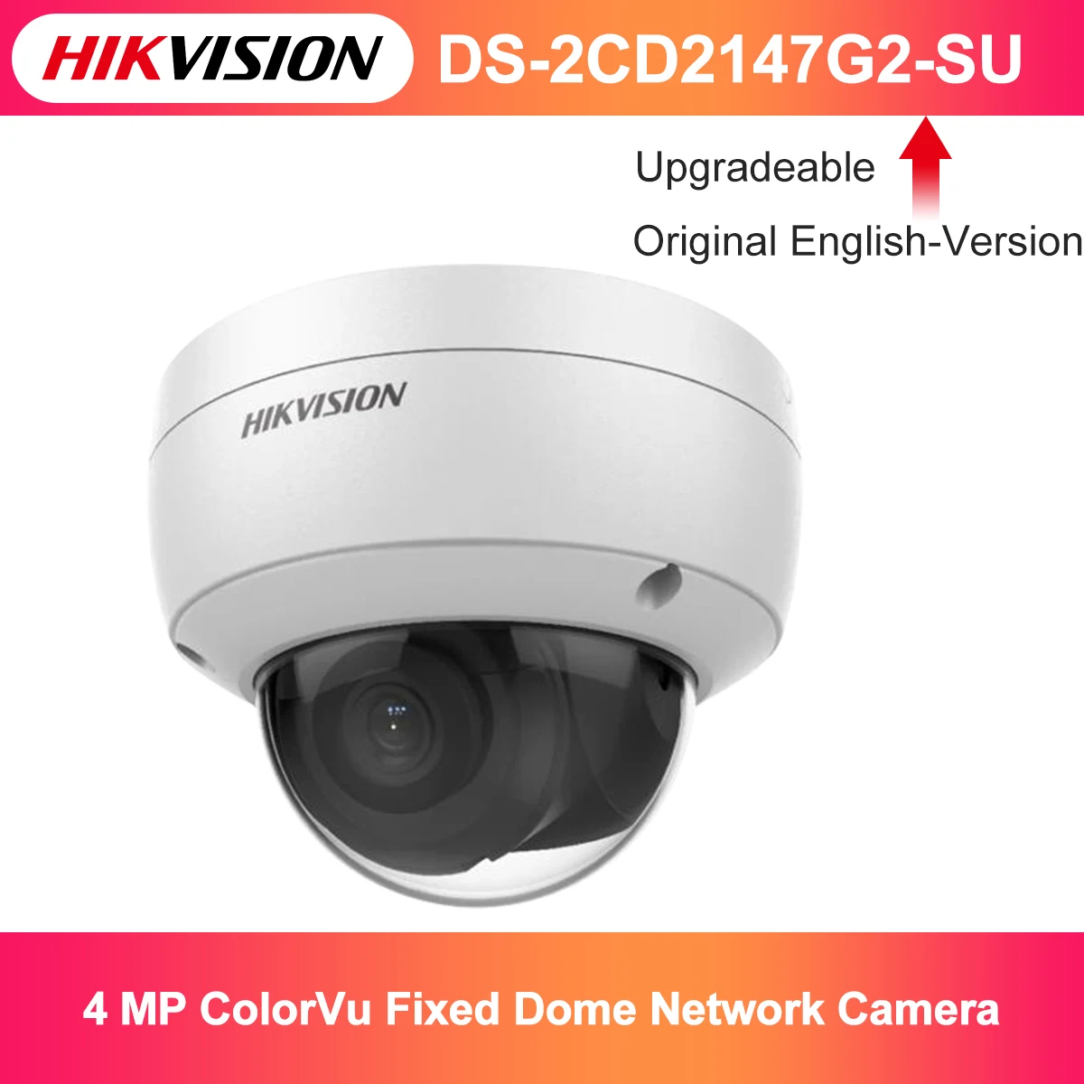 

Original Hikvision 4MP ColorVu Fixed Dome Network Camera Built-in Microphone DS-2CD2147G2-SU