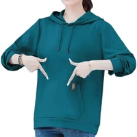 sweater female hooded 2021new spring autumn women korean style high end thin western style sweater loose long sleeved jacket top