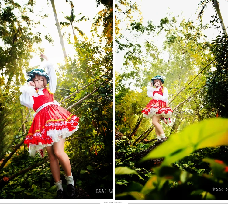 Cos-Mart Game Touhou Project Chen Cosplay Costume Beautiful Red Formal Dress Full Set Female Role Play Clothing Custom-Make images - 6