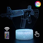 AK47 светодиодный ночсветильник для спальни M4A1 игровой реквизит Иллюзия ночсветильник настольный 3D лампа день рождения детей рождественские подарки дропшиппинг