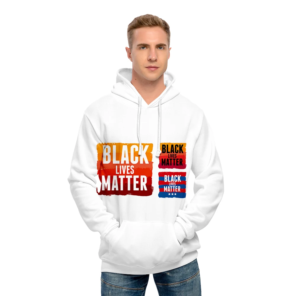 

Printed Sweatshirts Adult Pullovers Men Women Teenagers Streetwear Hip Hop Lives Matter 3D Black Hoodie Casual Hooded Hooded Top
