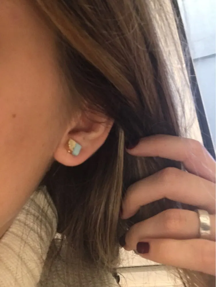 

Mini Resin Square Stud Earrings Lovely Druzy Candy Color Stud Earrings