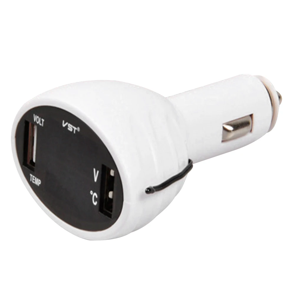 Быстрый авто 3 в 1 светодиодный цифровой дисплей 2.1A вольтметр напряжение монитор