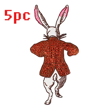 1077 rabbit 5pc 1 шт. крутой Большой Тигр Леопард вышивка блестками аппликация для одежды DIY Модная одежда сумки пришить Аппликация Патчи TH1412 - Цвет: 1077 rabbit 5pc