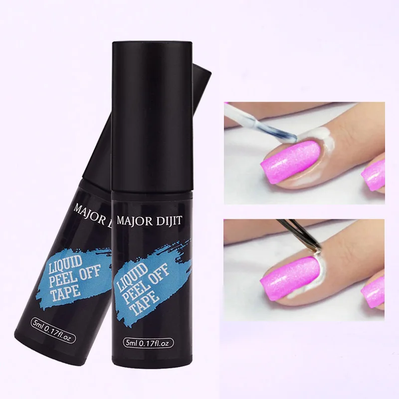

Антипереливной клей для ногтей, 5 мл, отклеивающаяся лента для легкого снятия краев, Нетоксичная жидкая Латексная лента, лак для ногтей «сде...
