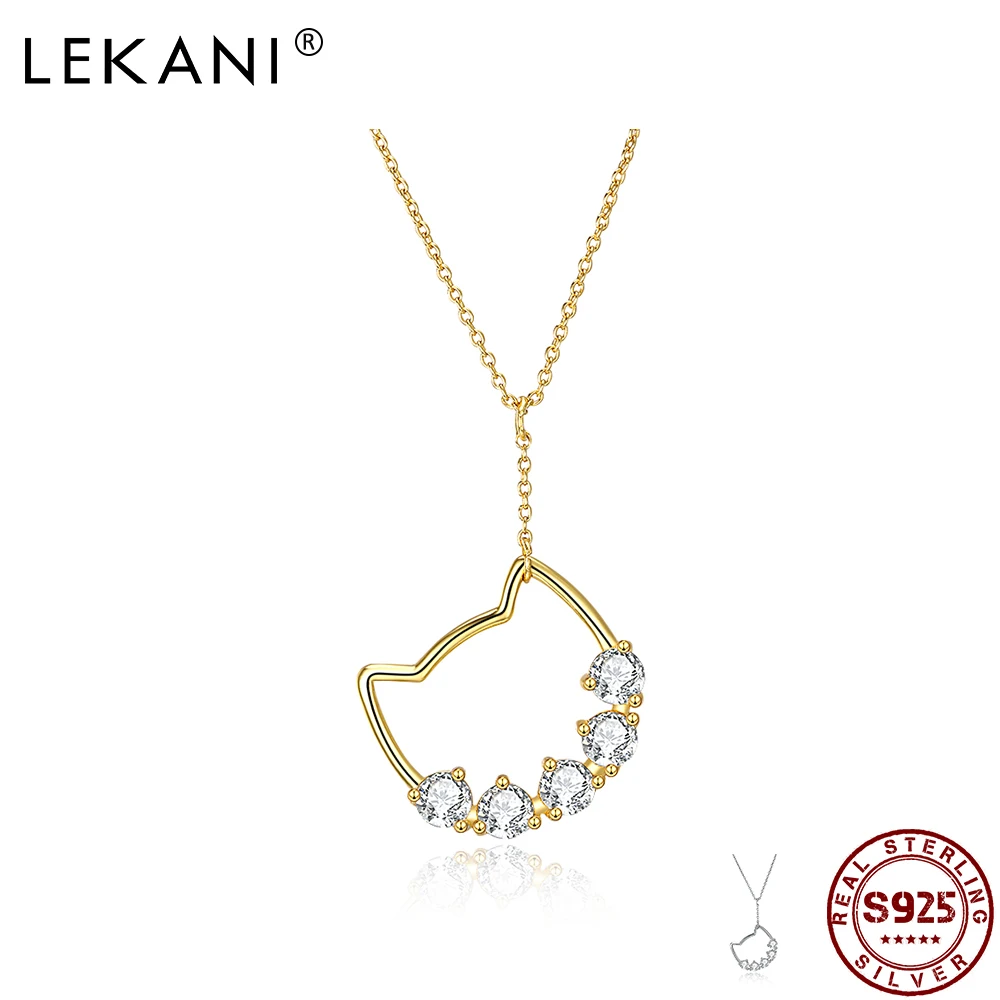 LEKANI 925 стерлингового серебра кулон ожерелье “кошка” модный дизайн простые