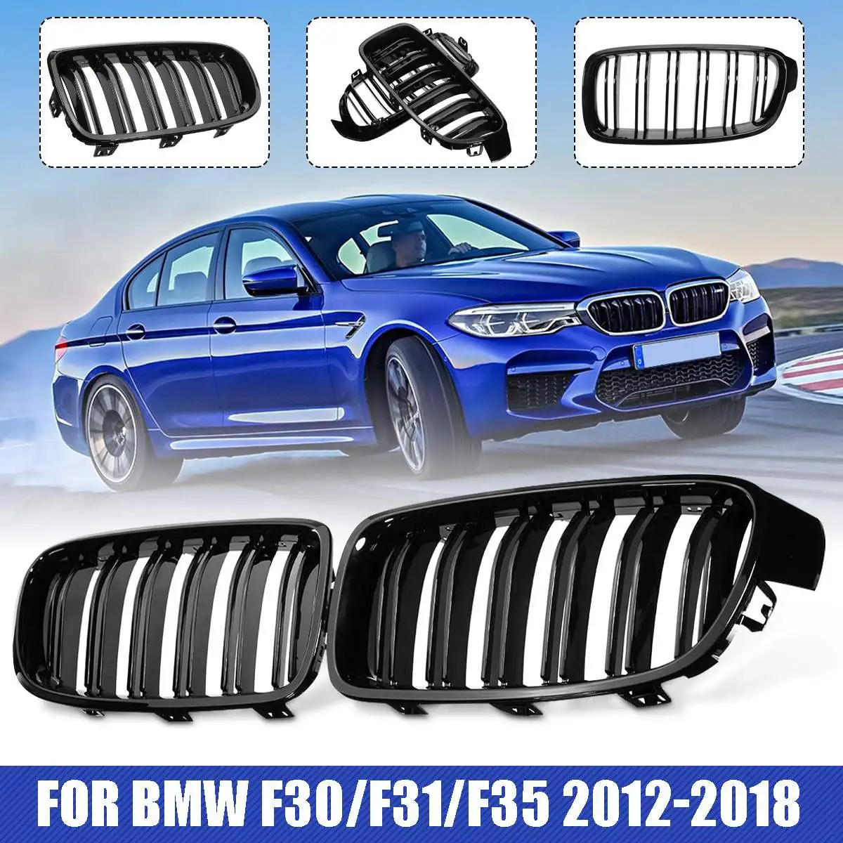 

Черный глянец передней почек решетки гриль для BMW F30 F31 F35 320i 328i 335i 2012 2013 2014 2015 2016 2017 автомобиля гоночные решетки