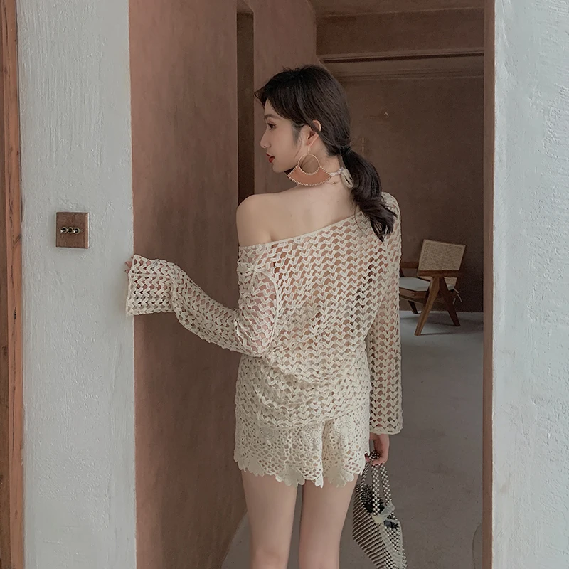 

Crochet Bikinis 2021 New Handmade Knit Swimsuit Sexy Biquinis Summer Women Push Up Swimwear Beachwear Bikinis Cover One Size