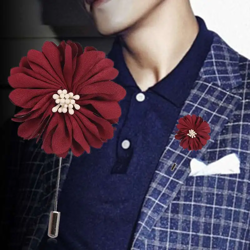 Бутоньерка для жениха атласный цветок розы корсаж Свадебная вечеринка