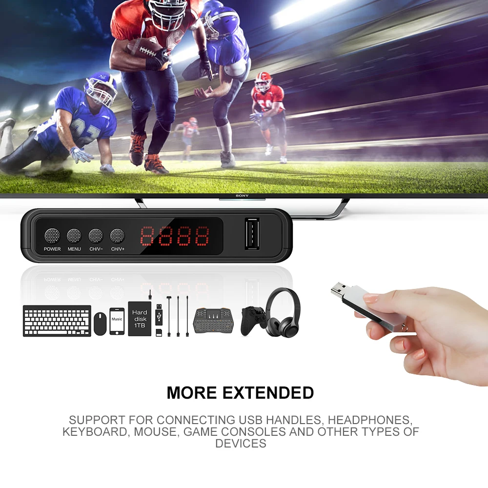 HD 1080P H.264 Бесплатный спутниковый ТВ приемник плеер DVB-T2 WiFi USB 2 0 DVB-T T2 ТВ-тюнер
