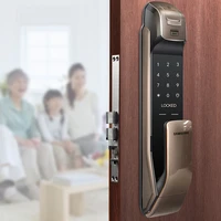 push pull handle with fingerprint digital smart home lock and rfid card verification samsung shs p718