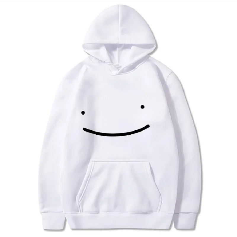 

Мужская толстовка с капюшоном Dream Merch, пуловер в стиле Харадзюку со смайликом, уличная одежда унисекс, Повседневная модная куртка оверсайз, ...