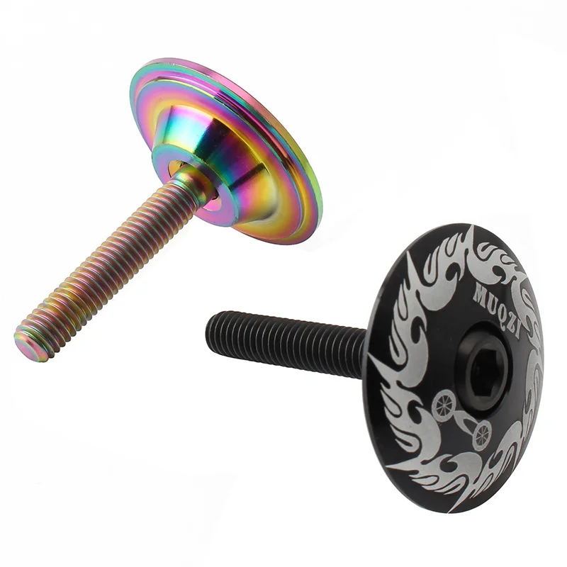 MUQZI Bike Titanium Headset Cap Screw Stem Top Cover With Washers Bolt m6x30 m6x35mm MTB Road Fixed Gear Bicycle Parts