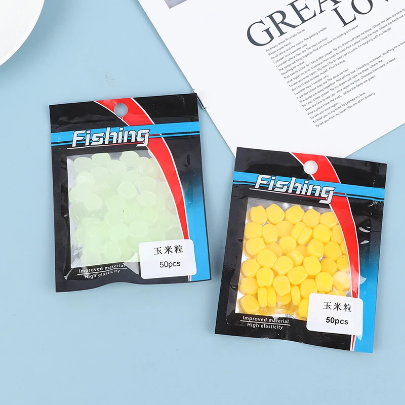 

50Pcs Soft Corn Carp Fishing Lures With Silicone Artificial Pop-up Sinking Bait 1Bag Soft Corn