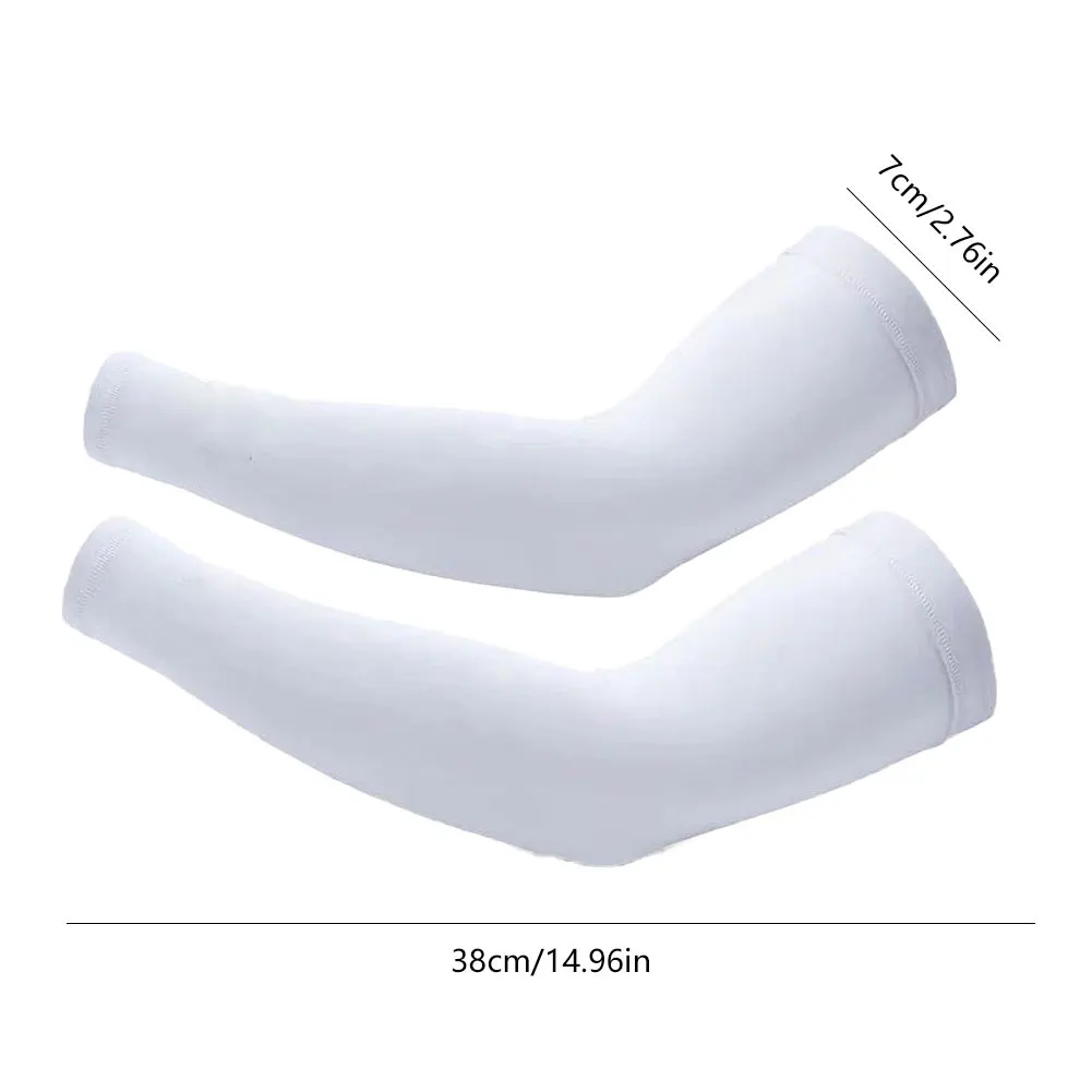 

2Pair Unisex Arm Sports Sleeve Cover Cooling Arm Sleeves Anti-Slip UV Protection Wicking Compression Arm Cover Cycling Fishing