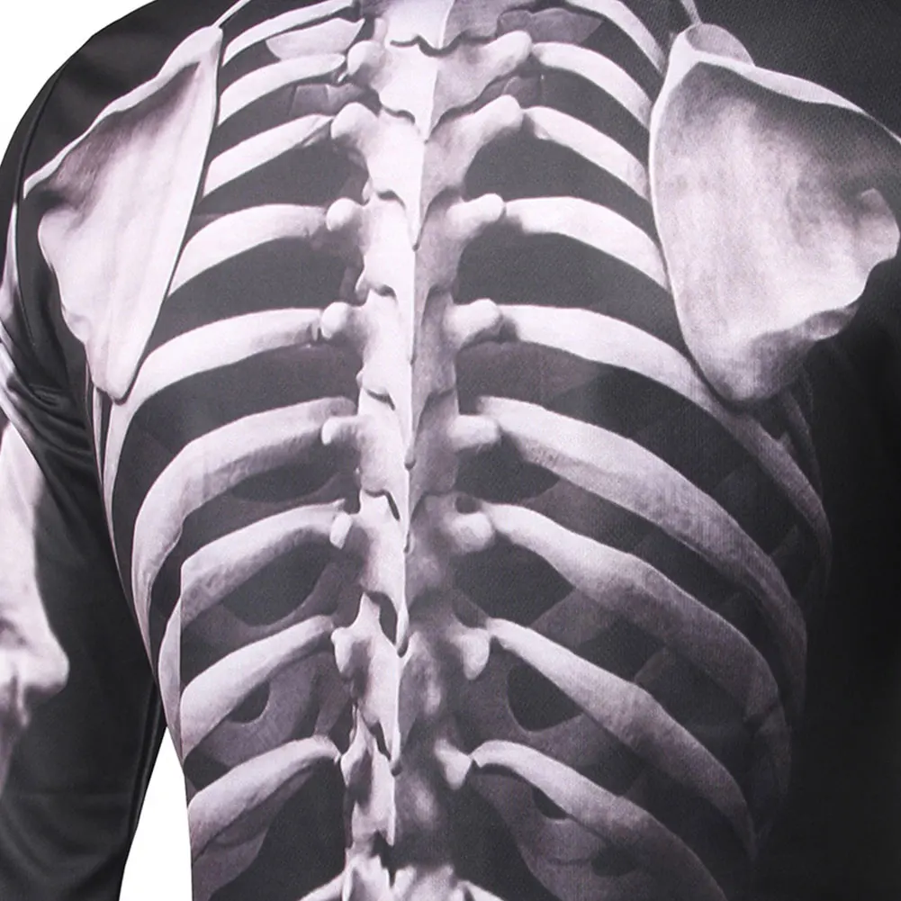 Мужской уродливый Забавный топ на Хэллоуин скелет клетка в рубчик хипстер