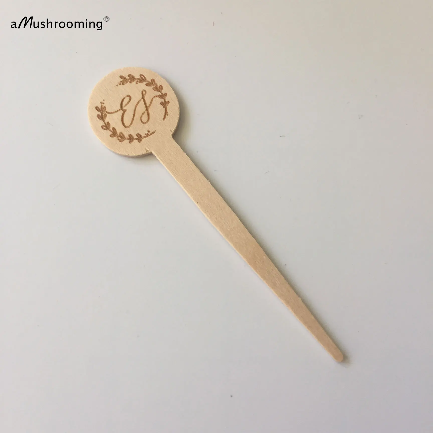 

100pcs Wood Cupcake Toppers for Wedding Engagement Celebration Party Decoration Biodegradable Food Signs Bridal Shower Supplies