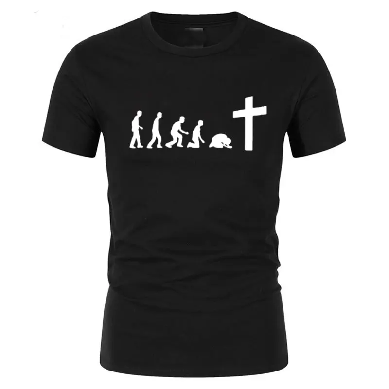 Летняя футболка с надписью &quotGod is Love Jesus Wonderful Team Evolution&quot | Мужская одежда