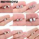 MEYRROYU серьги-гвоздики 2021 Новые Модные Простые креативные серьги в виде животных для женщин для пар подарок на день рождения ювелирные изделия оптовая продажа
