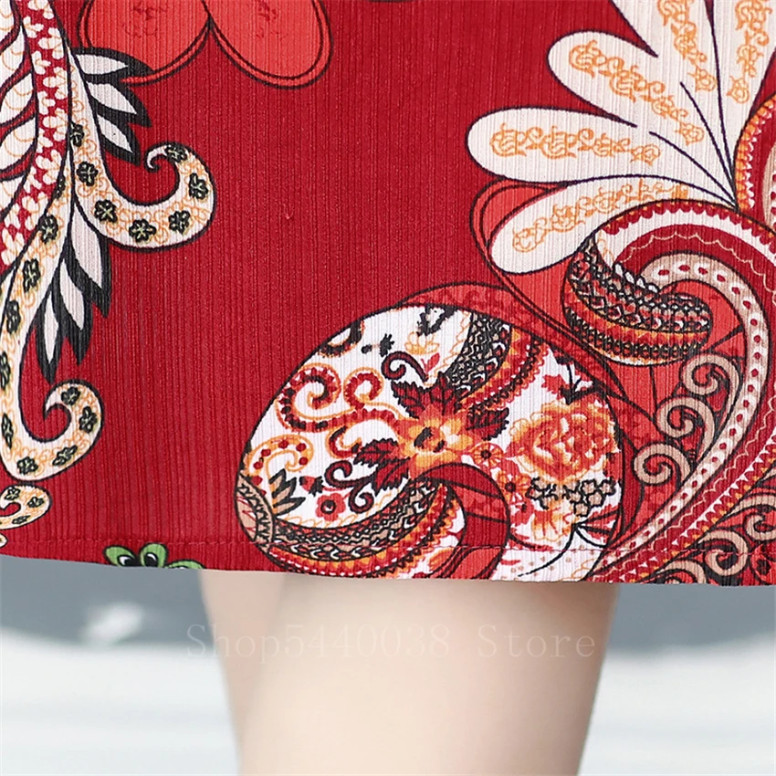 

Vintage Woman Chinese Cheongsam Dress Retro Short Sleeve Oriental Traditional Qipao Lady Elegant New Year Party Wedding Dresses